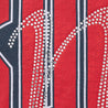 SUPREME RHINESTONE SCRIPT S/S TOP-NAVY