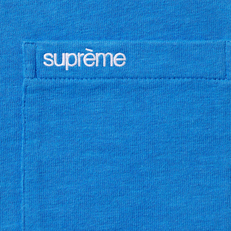 SUPREME S/S POCKET TEE-BLUE