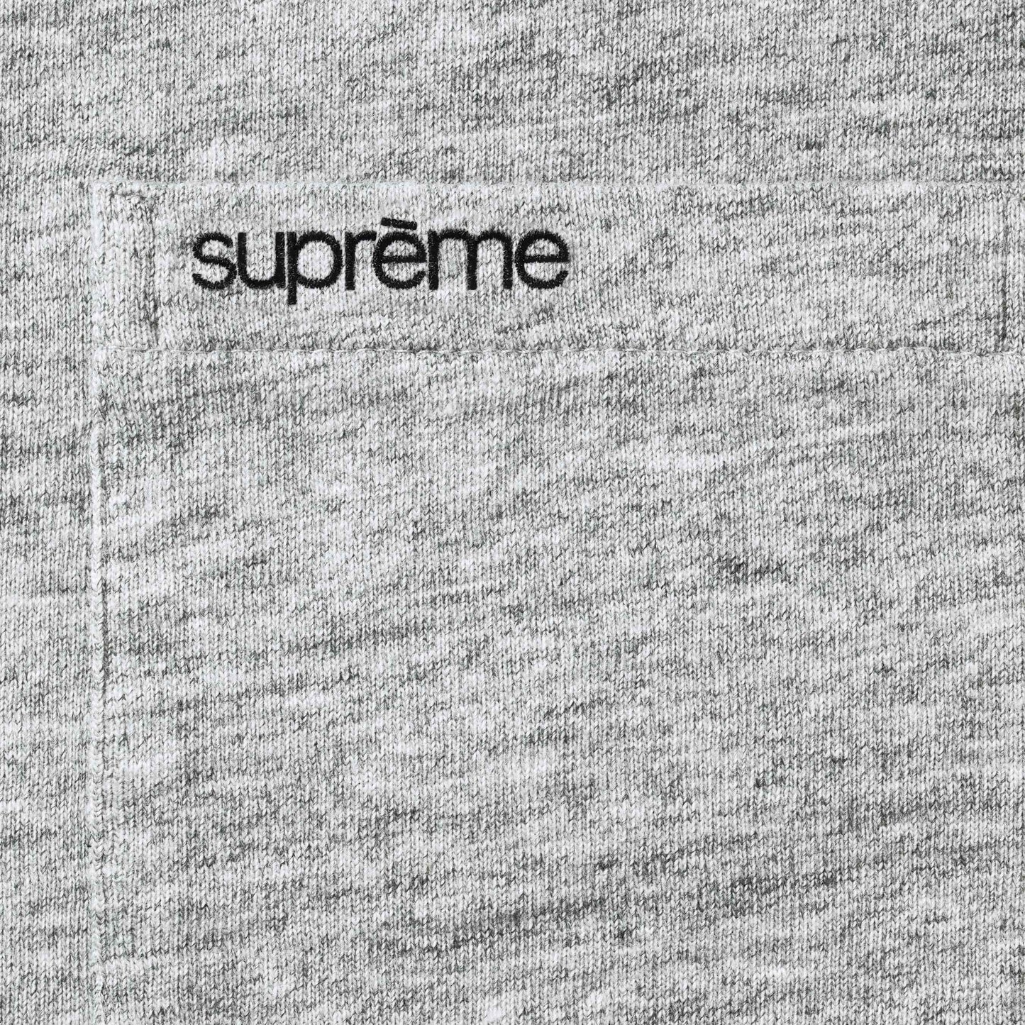 SUPREME S/S POCKET TEE-HEATHER GREY