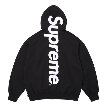SUPREME SATIN APPLIQUE HOODED SWEATSHIRT-BLACK