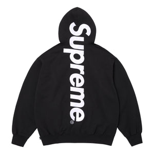 SUPREME SATIN APPLIQUE HOODED SWEATSHIRT-BLACK