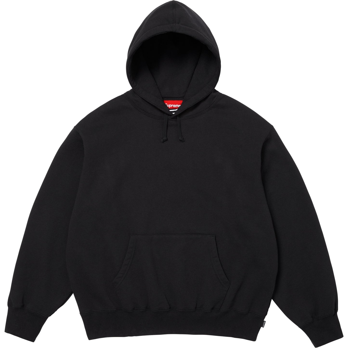 SUPREME SATIN APPLIQUE HOODED SWEATSHIRT-BLACK