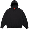 SUPREME SATIN APPLIQUE HOODED SWEATSHIRT-BLACK