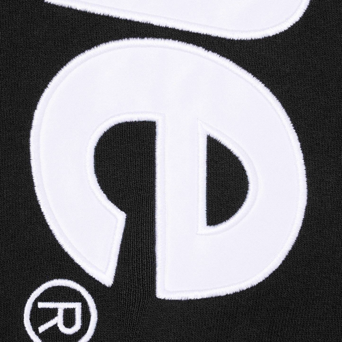 SUPREME SATIN APPLIQUE HOODED SWEATSHIRT-BLACK
