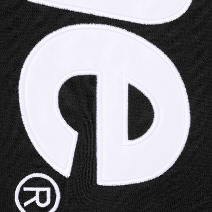 SUPREME SATIN APPLIQUE HOODED SWEATSHIRT-BLACK