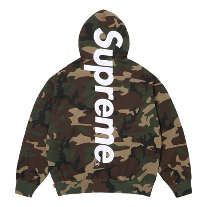 SUPREME SATIN APPLIQUE HOODED SWEATSHIRT-WOODLAND CAMO