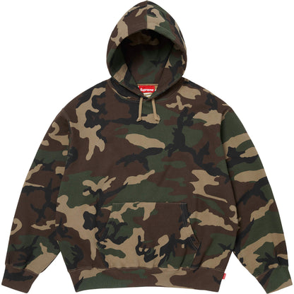 SUPREME SATIN APPLIQUE HOODED SWEATSHIRT-WOODLAND CAMO