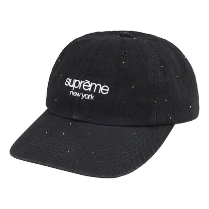 SUPREME SEQUIN DENIM CLASSIC LOGO 6-PANEL-BLACK