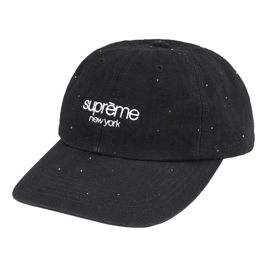 SUPREME SEQUIN DENIM CLASSIC LOGO 6-PANEL-BLACK