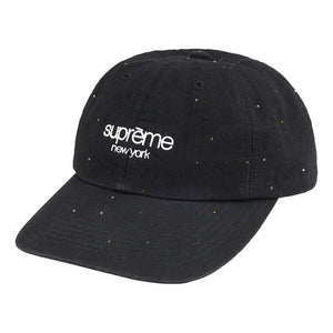 SUPREME SEQUIN DENIM CLASSIC LOGO 6-PANEL-BLACK
