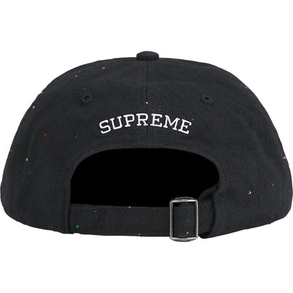 SUPREME SEQUIN DENIM CLASSIC LOGO 6-PANEL-BLACK