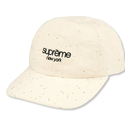 SUPREME SEQUIN DENIM CLASSIC LOGO 6-PANEL-WHITE
