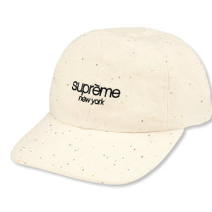 SUPREME SEQUIN DENIM CLASSIC LOGO 6-PANEL-WHITE