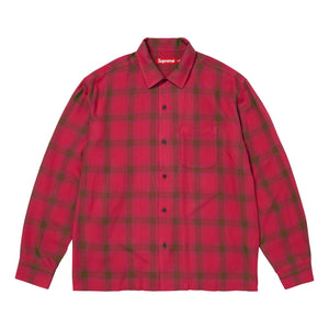 SUPREME SHADOW PLAID RAYON SHIRT-RED