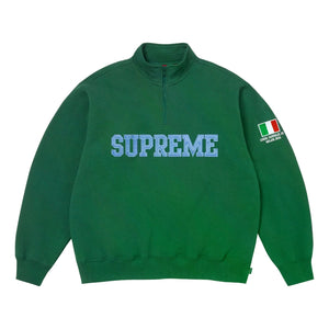 SUPREME SHOP FLAG HALF ZIP PULLOVER-DARK GREEN-MILAN