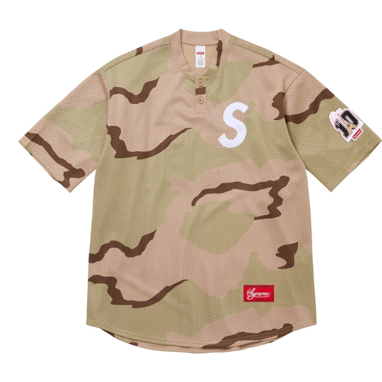 SUPREME SHOP S LOGO BASEBALL HENLEY-DESERT CAMO-PARIS
