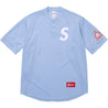 SUPREME SHOP S LOGO BASEBALL HENLEY-LIGHT BLUE-LONDON