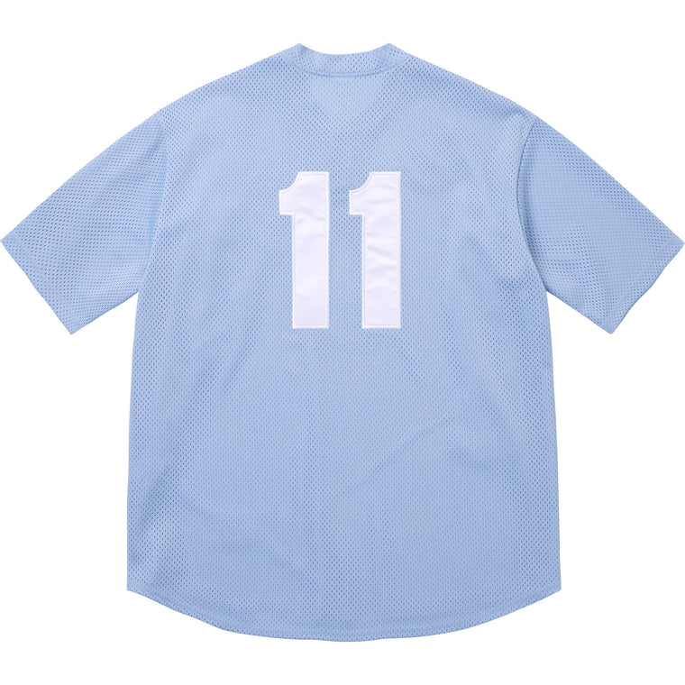 SUPREME SHOP S LOGO BASEBALL HENLEY-LIGHT BLUE-LONDON