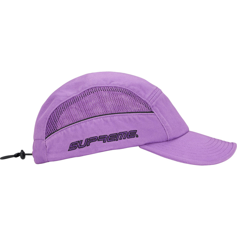 SUPREME SIDE MESH PIPING CAMP CAP-PURPLE