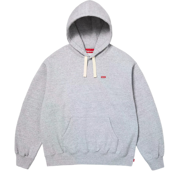 SUPREME SMALL BOX DRAWCORD HOODED SWEATSHIRT-HEATHER GREY