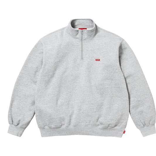 SUPREME SMALL BOX HALF ZIP PULLOVER-HEATHER GREY