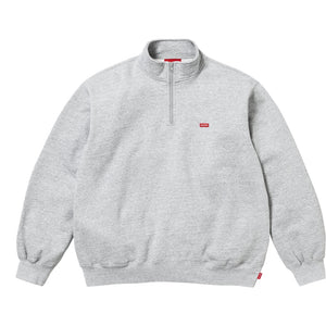 SUPREME SMALL BOX HALF ZIP PULLOVER-HEATHER GREY