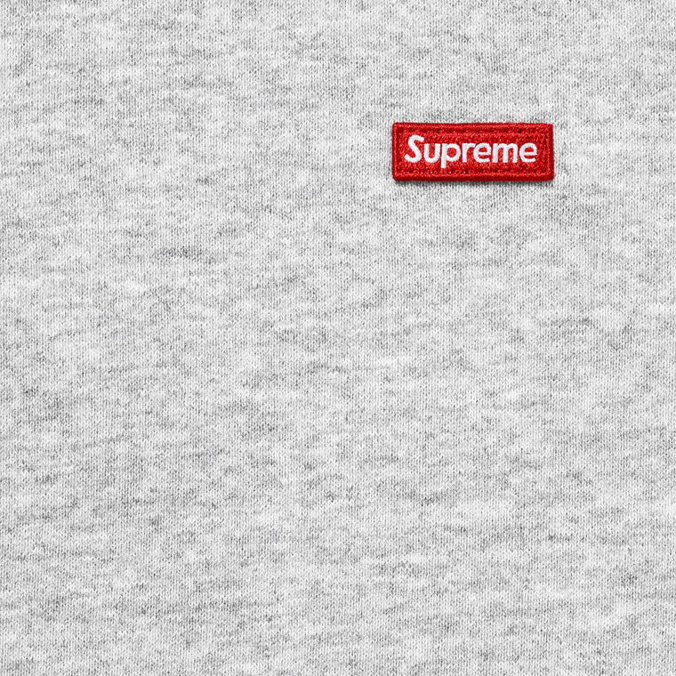 SUPREME SMALL BOX HALF ZIP PULLOVER-HEATHER GREY
