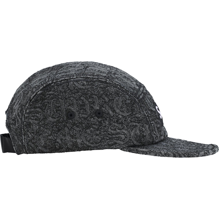 SUPREME STITCHED OLD ENGLISH DENIM CAMP CAP-BLACK