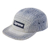 SUPREME STITCHED OLD ENGLISH DENIM CAMP CAP-INDIGO