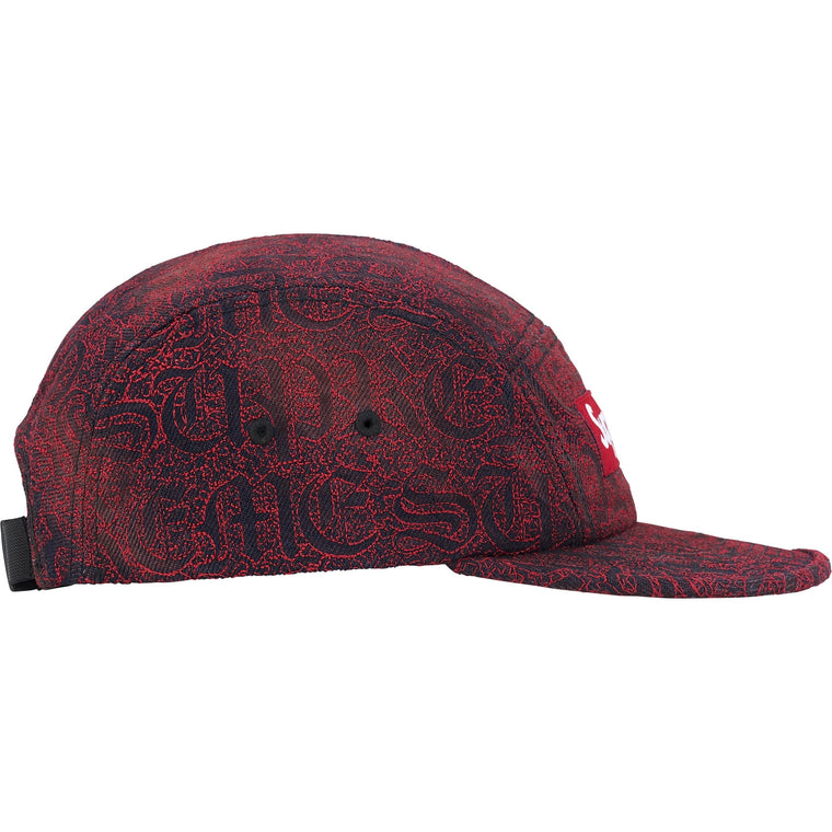 SUPREME STITCHED OLD ENGLISH DENIM CAMP CAP-RED