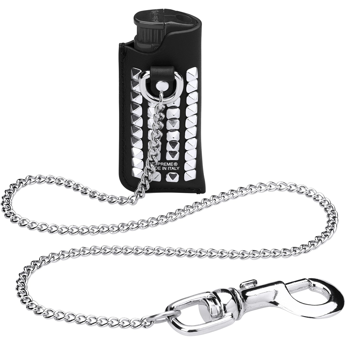 SUPREME STUDDED LEATHER LIGHTER HOLDER-BLACK
