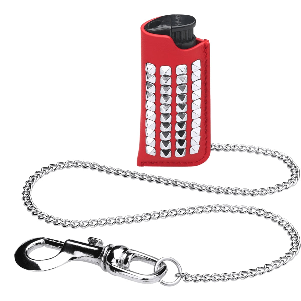 SUPREME STUDDED LEATHER LIGHTER HOLDER-RED