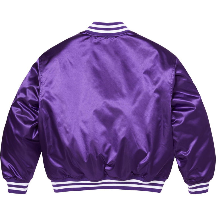 SUPREME CHAMPION SATIN VARSITY JACKET-PURPLE