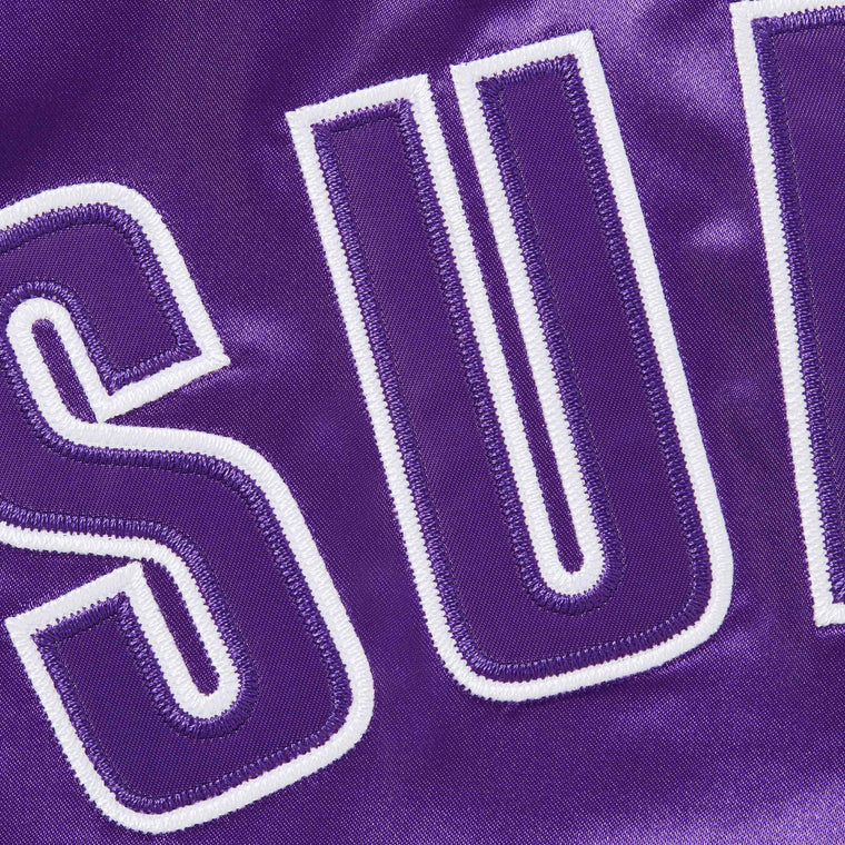 SUPREME CHAMPION SATIN VARSITY JACKET-PURPLE