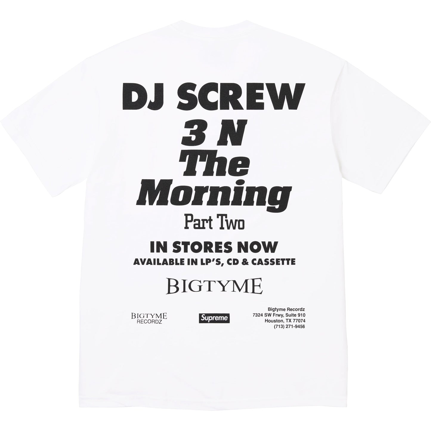 SUPREME DJ SCREW SUC TEE-WHITE