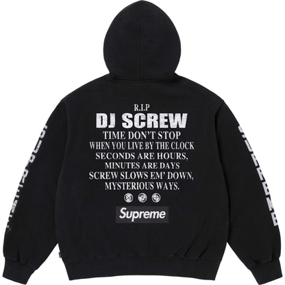 SUPREME DJ SCREW ZIP UP HOODED SWEATSHIRT-BLACK