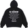 SUPREME DJ SCREW ZIP UP HOODED SWEATSHIRT-BLACK