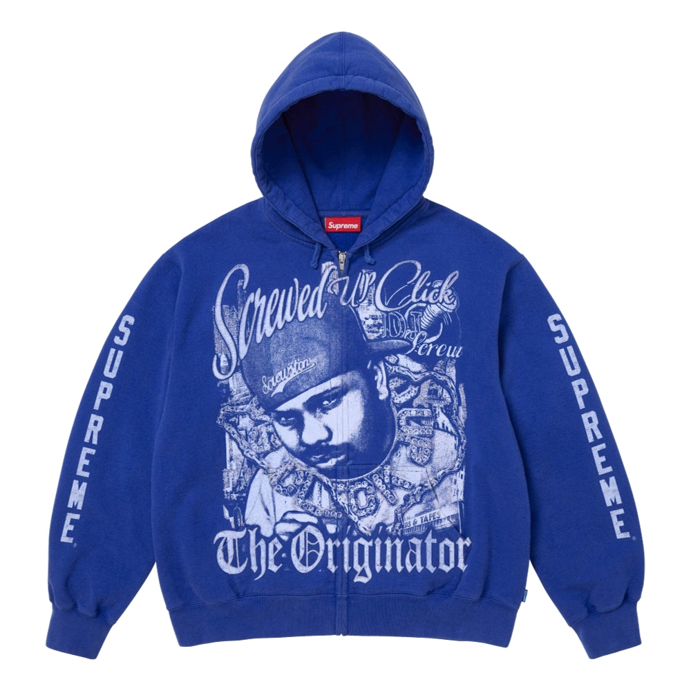 SUPREME DJ SCREW ZIP UP HOODED SWEATSHIRT-ROYAL