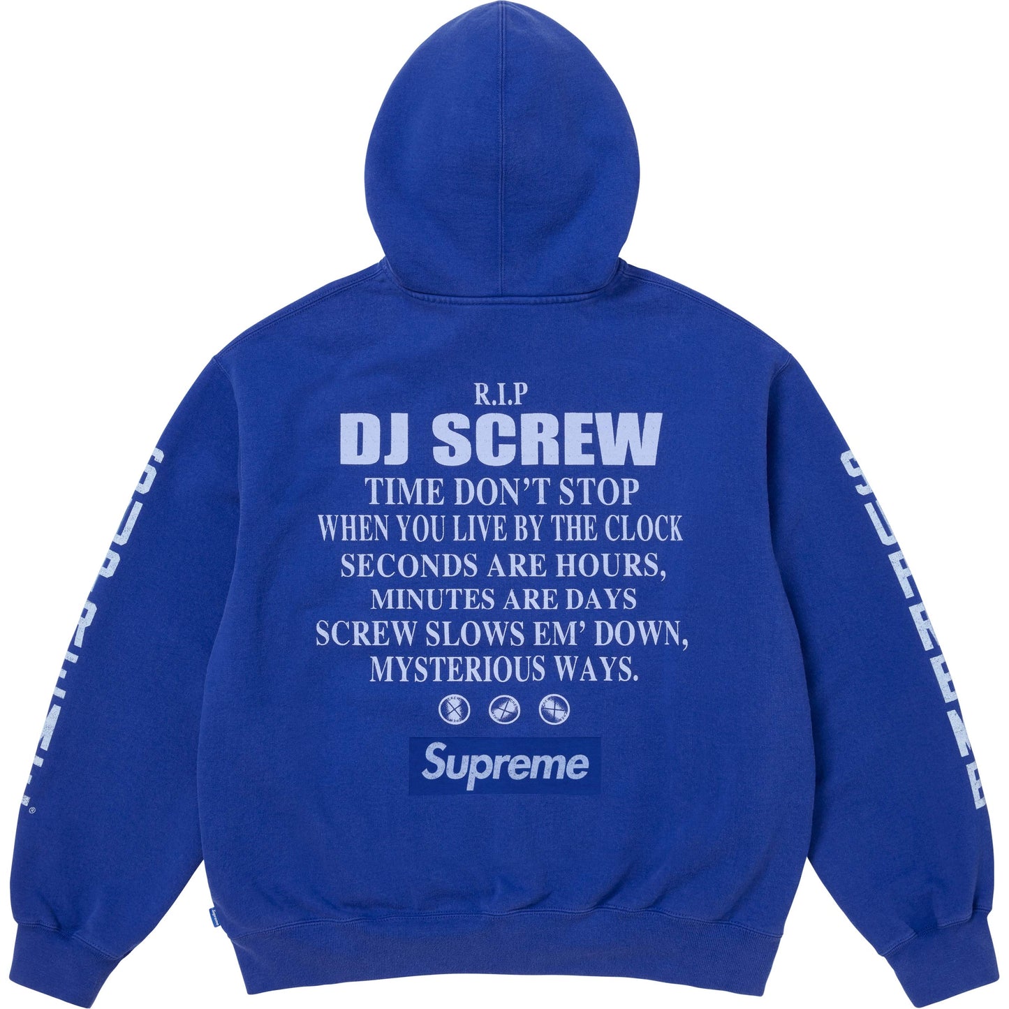 SUPREME DJ SCREW ZIP UP HOODED SWEATSHIRT-ROYAL
