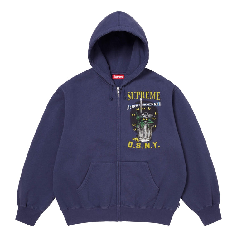 SUPREME DSNY ZIP UP HOODED SWEATSHIRT-NAVY