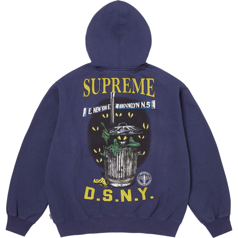 SUPREME DSNY ZIP UP HOODED SWEATSHIRT-NAVY