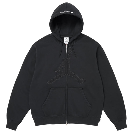 SUPREME JORDAN® ZIP UP HOODED SWEATSHIRT-BLACK