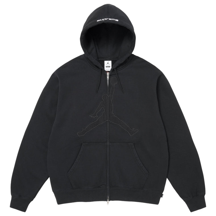 SUPREME JORDAN® ZIP UP HOODED SWEATSHIRT-BLACK