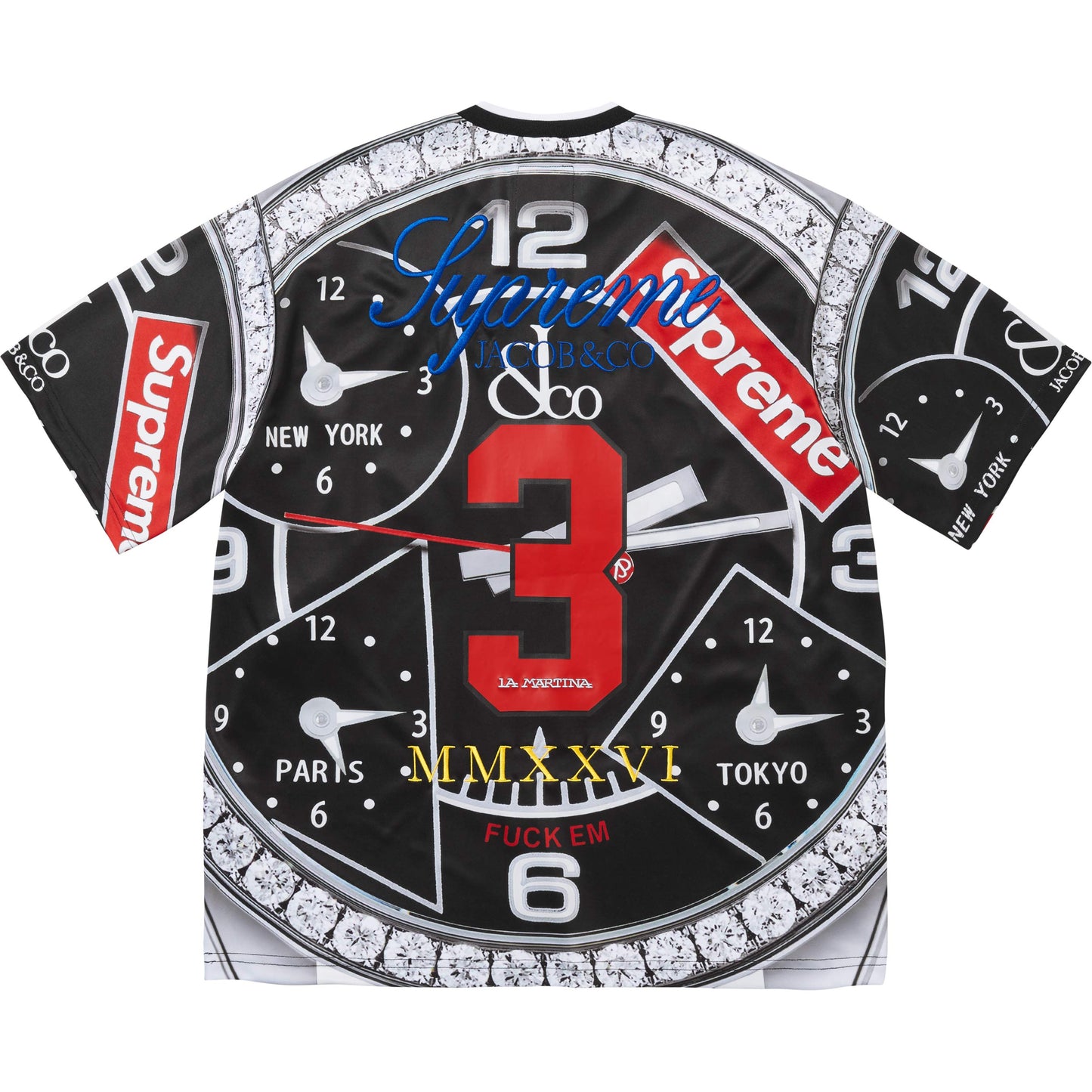SUPREME LA MARTINA/JACOB & CO SOCCER JERSEY-BLACK