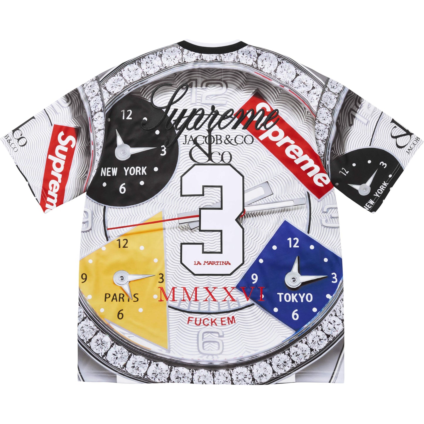 SUPREME LA MARTINA/JACOB & CO SOCCER JERSEY-WHITE