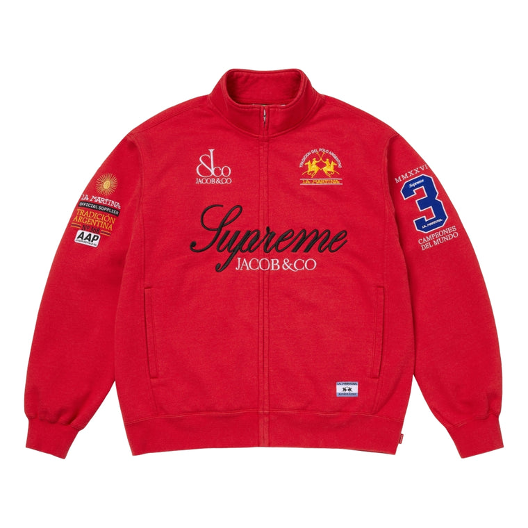 SUPREME LA MARTINA/JACOB & CO ZIP UP SWEATSHIRT-RED