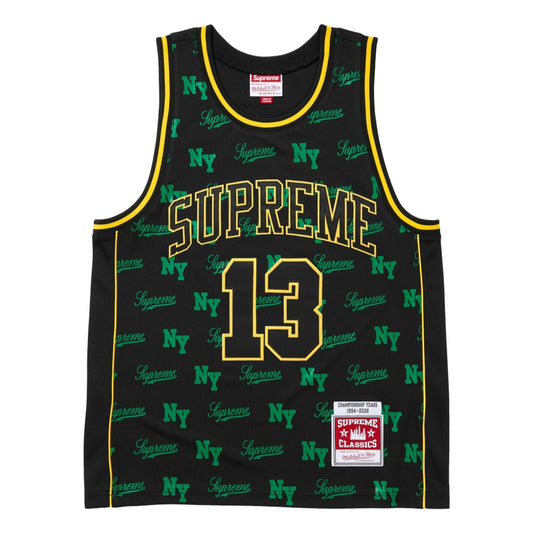 SUPREME MITCHELL & NESS® MONOGRAM BASKETBALL JERSEY-BLACK
