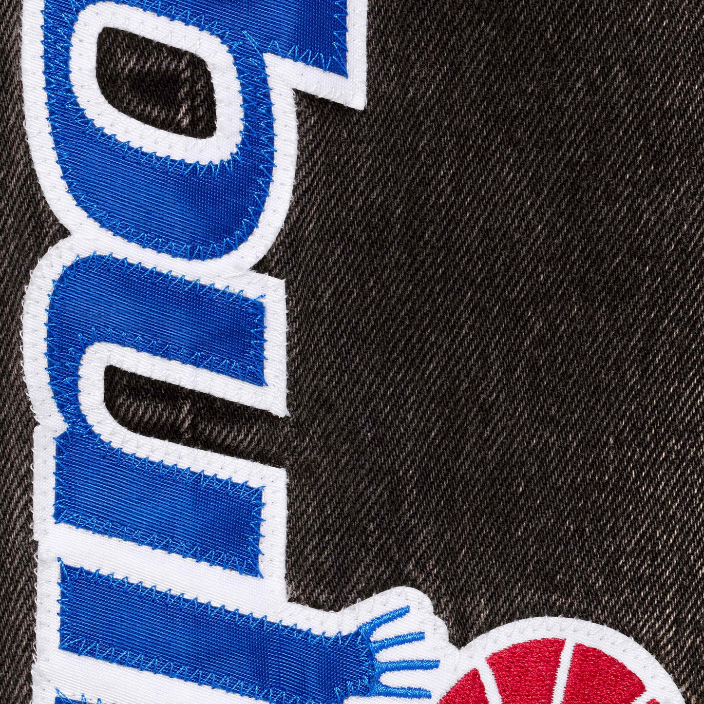 SUPREME MITCHELL & NESS® WASHINGTON BULLETS BAGGY DENIM SHORT-BLACK