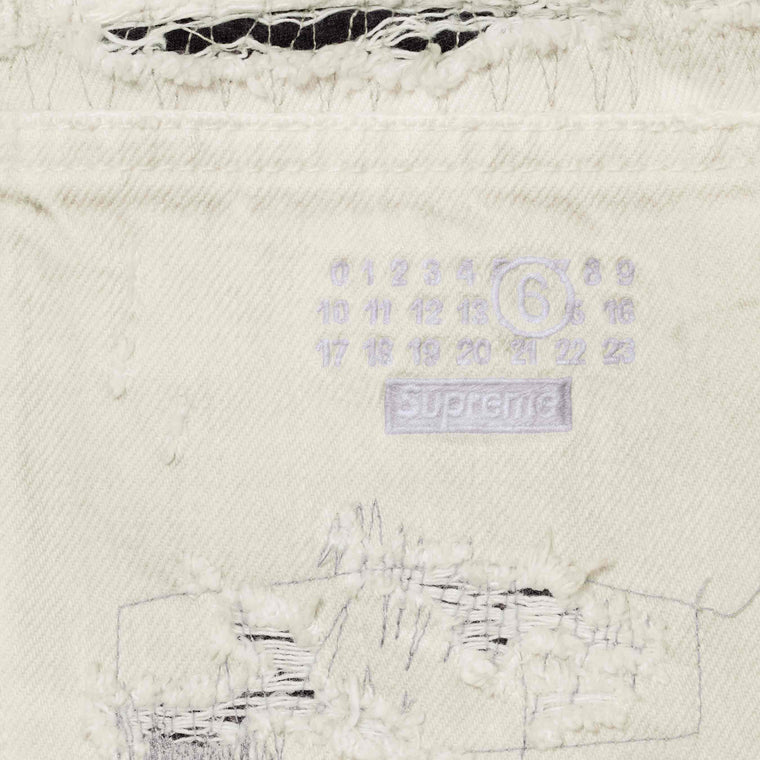 SUPREME MM6 MAISON MARGIELA DISTRESSED LOOSE FIT SELVEDGE JEAN-STONE