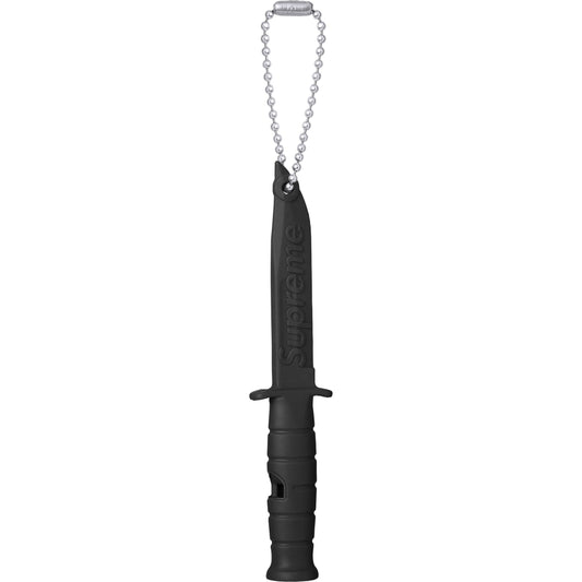 SUPREME KA-BAR EMERGENCY WHISTLE KEYCHAIN-BLACK
